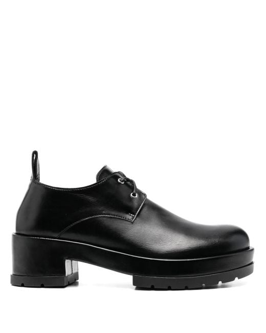 SAPIO Black Block-Heel Oxford Shoes