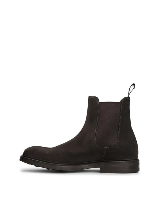 Green George Black Suede Chelsea Boots for men