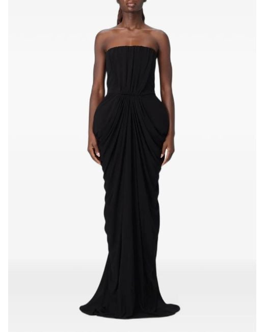 Stella McCartney Black Draped Strapless Gown