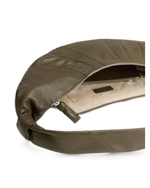 Lemaire Metallic Croissant Leather Shoulder Bag