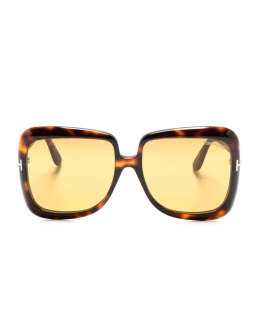 Tom Ford Natural Sonnenbrille mit Oversized-Gestell
