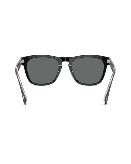 Oliver Peoples Black R-3 Wayfarer-Frame Sunglasses