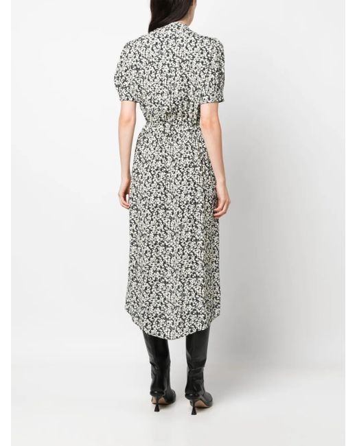 Zadig & Voltaire Gray Rima Floral-Print Midi Dress