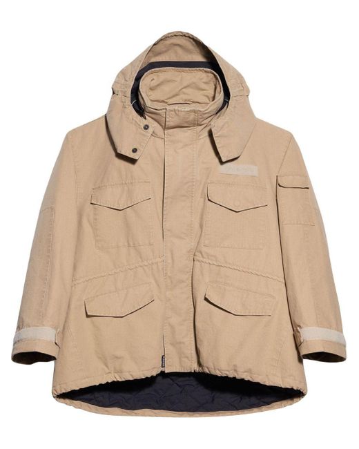 Balenciaga Cotton C-shape Military Jacket in Natural | Lyst