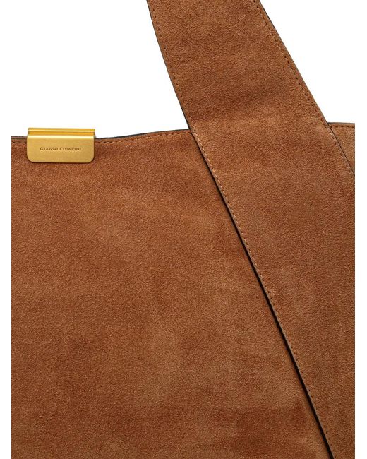 Gianni Chiarini Brown Large Vivi Suede Tote Bag
