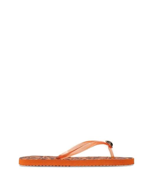 Kurt Geiger Orange Kensington Tiger-Print Flip-Flops