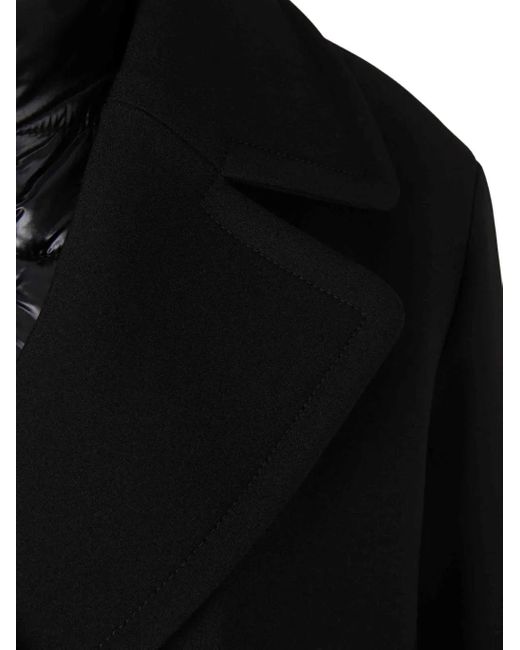 Herno Black Layered Peacoat