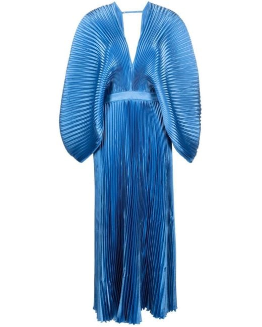 L'idée Blue Versaille Pleated Gown