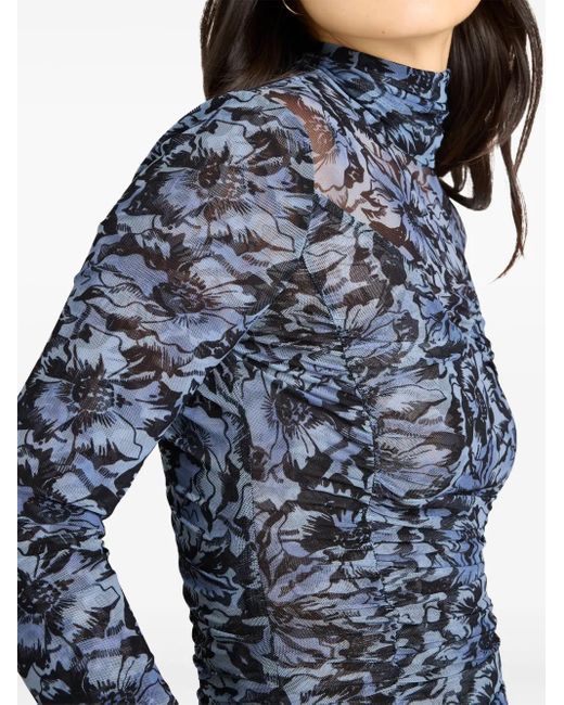 Top con estampado floral Cinq À Sept de color Blue