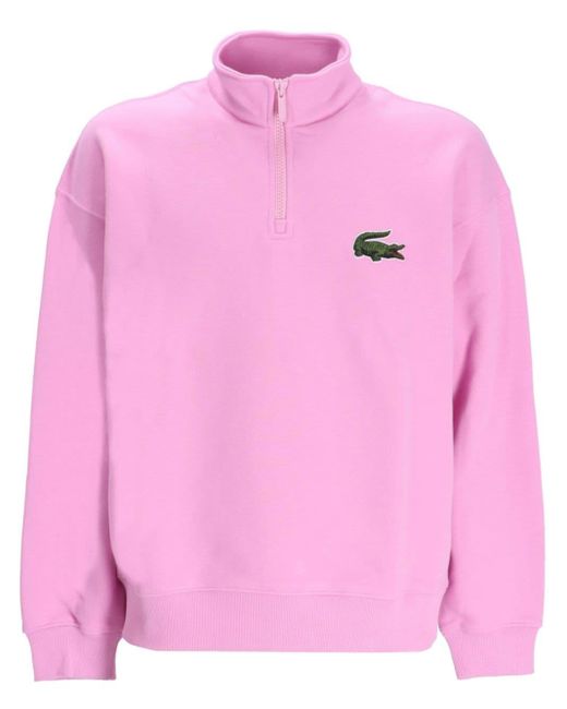 Lacoste Pink Logo-appliqué Cotton Sweatshirt for men