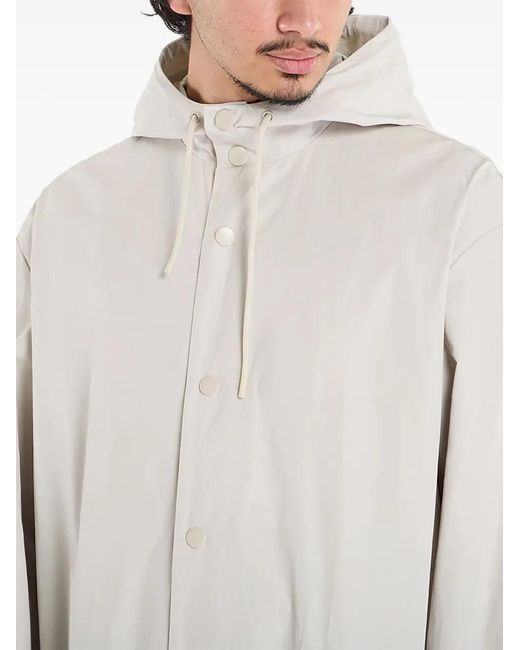 A.P.C. White Kim Single-Breasted Hooded Parka