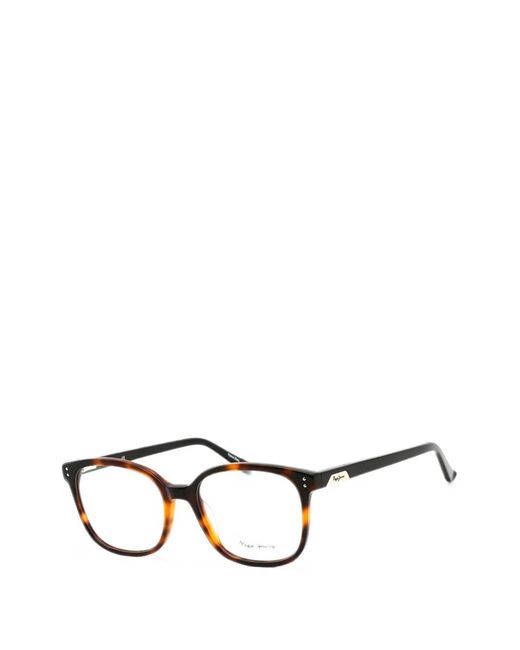 Pepe Jeans Black Tortoiseshell-Effect Rectangle-Frame Glasses