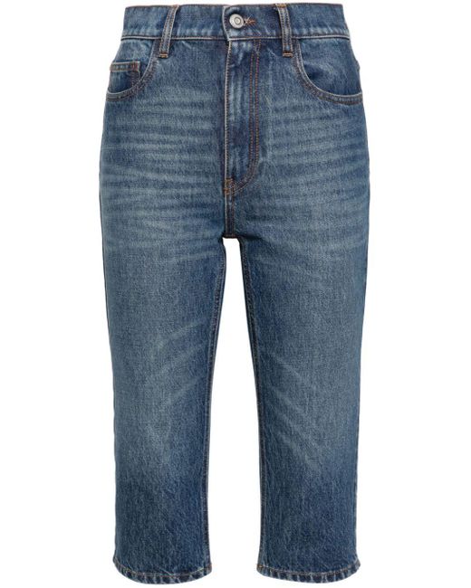 Coperni Blue Cropped-Jeans mit Schnallendetail
