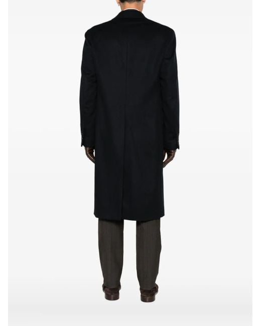 Lardini Black Double-Breasted Wool Coat for men