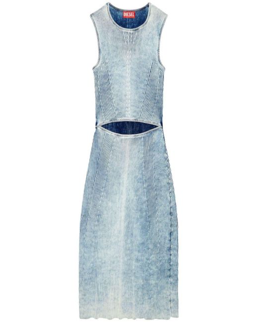 DIESEL M-taryn Geribbelde Midi-jurk in het Blue