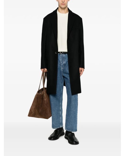 Barena Black Baron Buttoned Coat for men