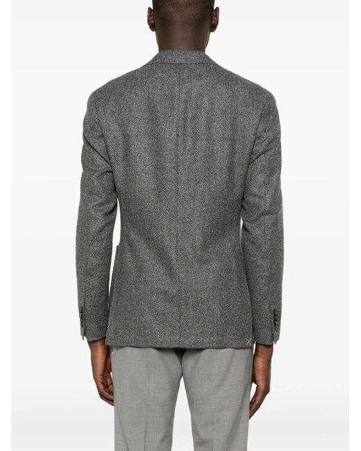 Chaqueta texturizada con dos botones Canali de hombre de color Gray