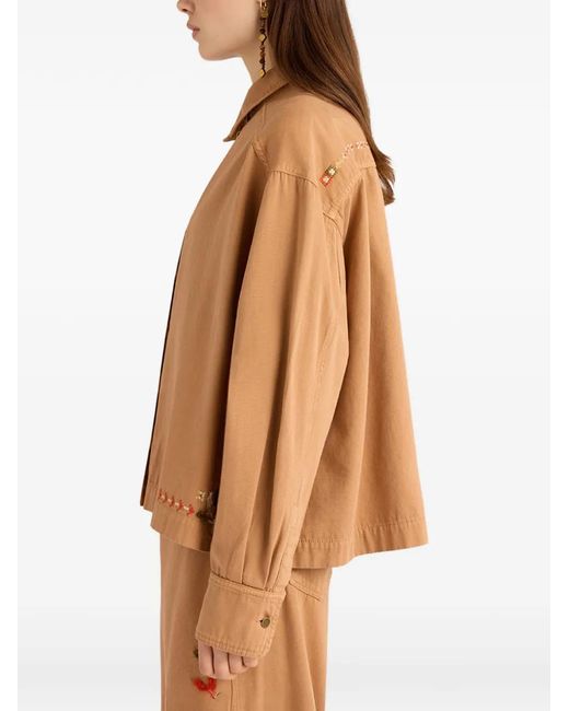 Momoní Natural Atohi Embroidered Overshirt