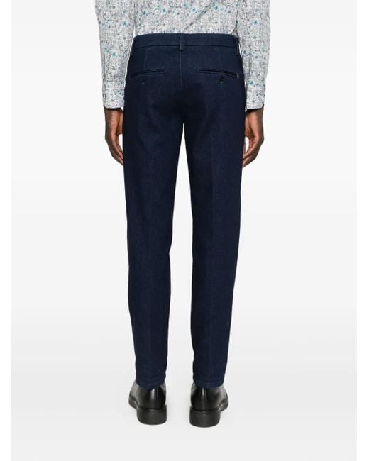Dondup Blue Cotton Trousers for men