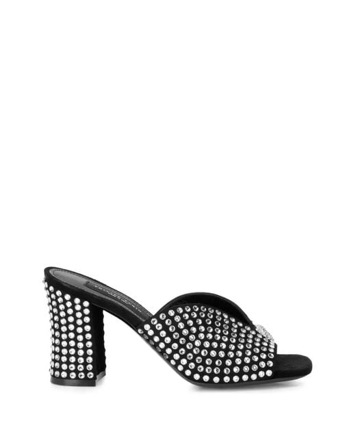 Philipp Plein Black Sandales En Daim À Détails En Strass