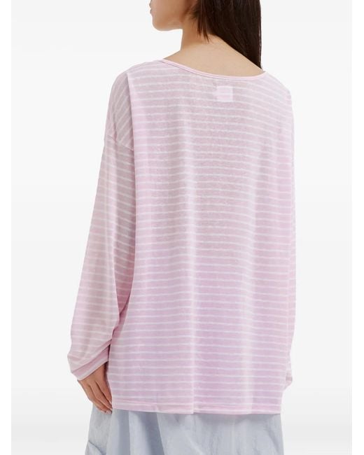 B+ AB Pink Striped Graphic-Print Long-Sleeve T-Shirt