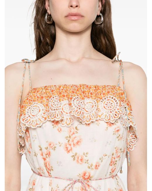 Zimmermann フローラル ドレス Pink