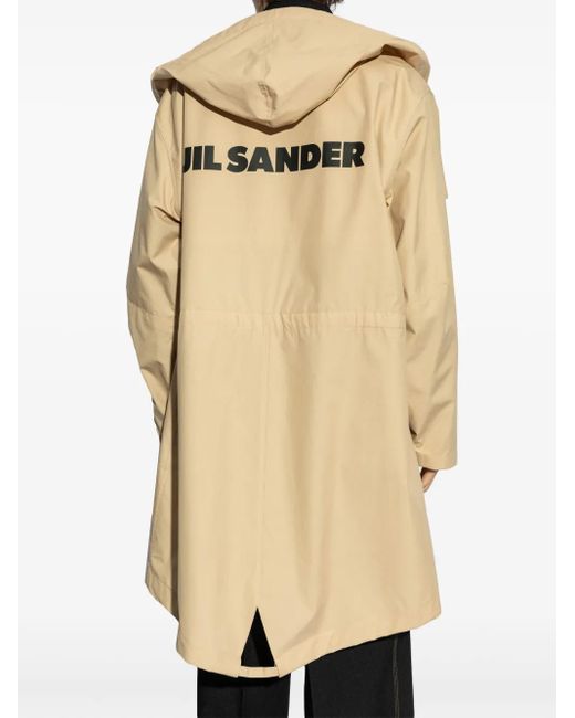Jil Sander Natural Logo-Print Raincoat for men