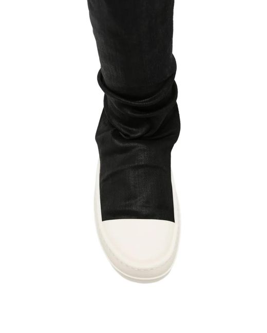 Rick Owens Black High Sock Over-The-Knee Sneakers