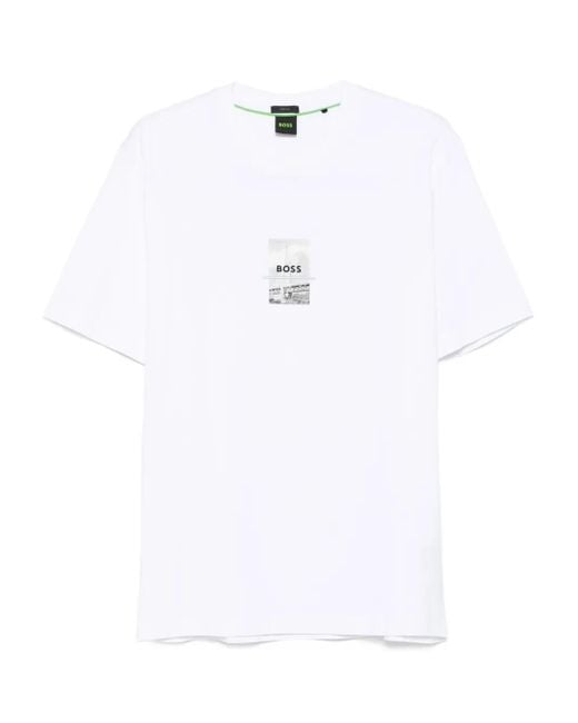 Boss T-Shirt Met Grafische Print in het White voor heren