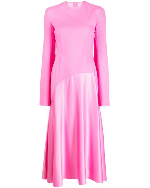 Solace London Pink Gaia Flared Midi Dress