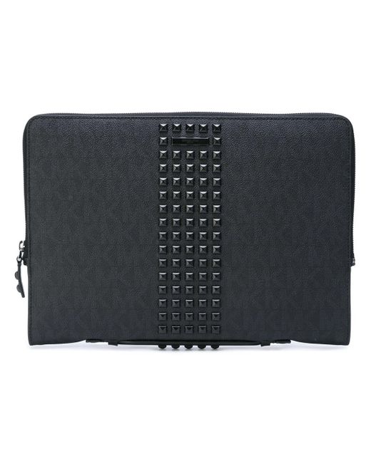 Michael Kors Black Studded Laptop Bag for men