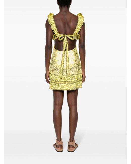 Zimmermann Yellow Matchmaker Frilled Mini Dress
