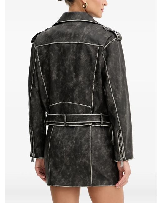 Guess Gray Belted Zip Jacket