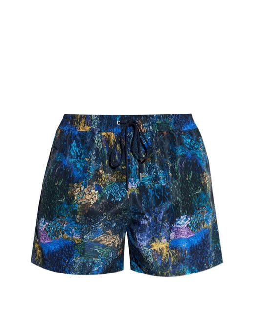 Paul Smith Blue Short De Bain Imprimé À Lien De Resserrage for men