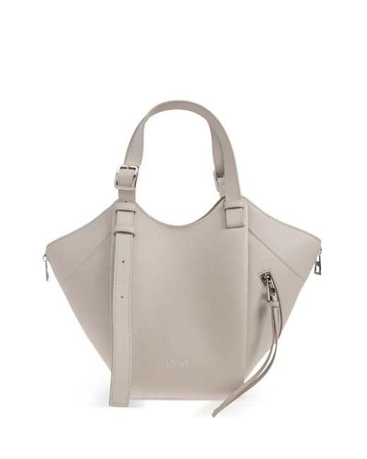 Loewe Gray Hammock Flip Leather Tote Bag
