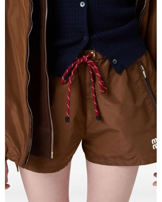 Miu Miu Brown Technical Drawstring Shorts