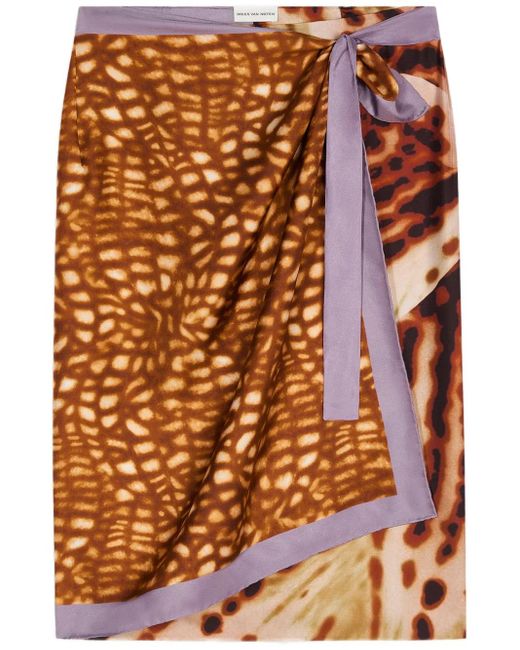 Dries Van Noten ラップスカート Brown