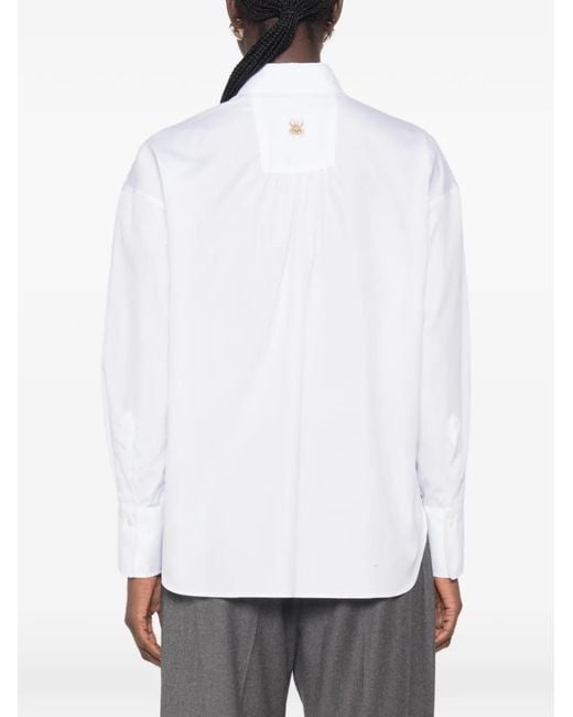 Trame Auree White Alissa Pleated-Bib Shirt
