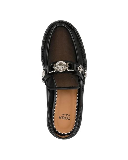 Toga Black Mules En Résille À Ornements
