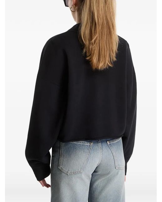 Off-White c/o Virgil Abloh Black Logo-Embroidered Polo-Collar Sweater