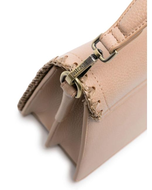 Just Cavalli Pink Faux-leather Metallic-snake Shoulder Bag
