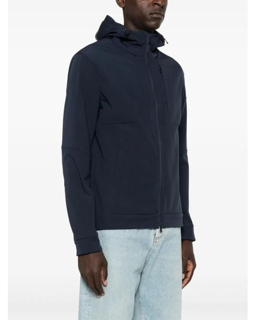 Paul & Shark Blue Hooded Shell Jacket for men