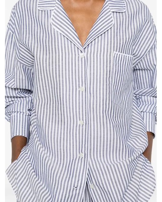 Riviera White Striped-Pattern Shirt