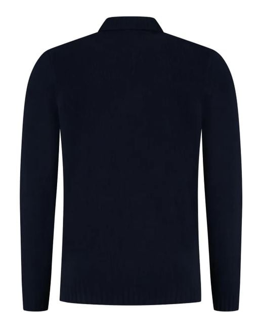Fedeli Blue Cotton Sweater for men