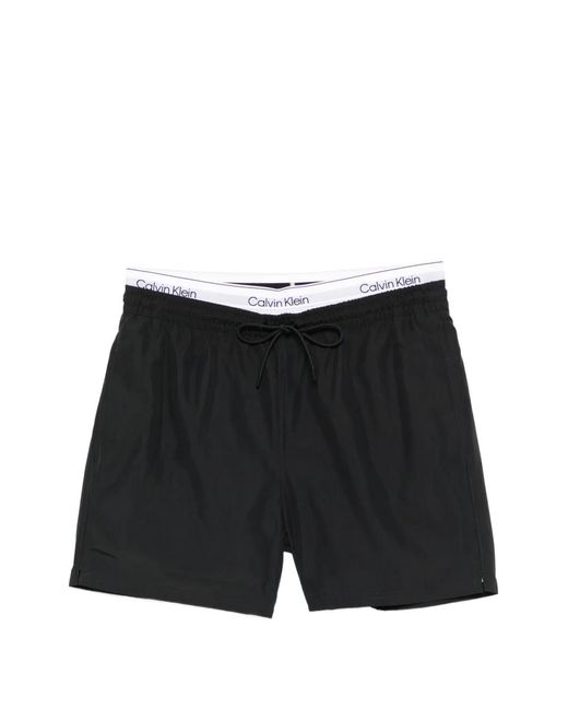 Calvin Klein Black Drawstring Swim Shorts for men
