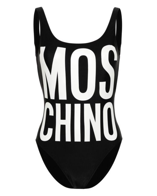 Moschino Black Badeanzug mit Logo-Print