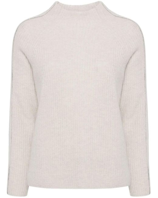 Pull Metal À Col Cheminée N.Peal Cashmere en coloris Natural