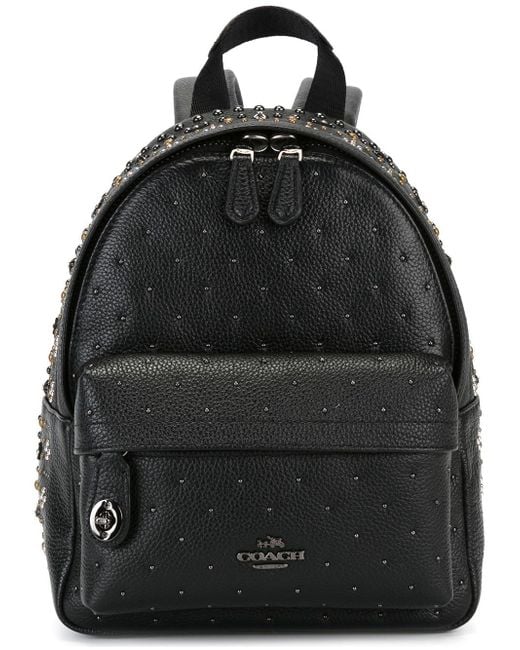 COACH Black Mini Studded Backpack