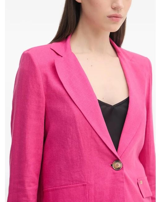 GAUDI Pink Single-Breasted Notched-Lapels Blazer