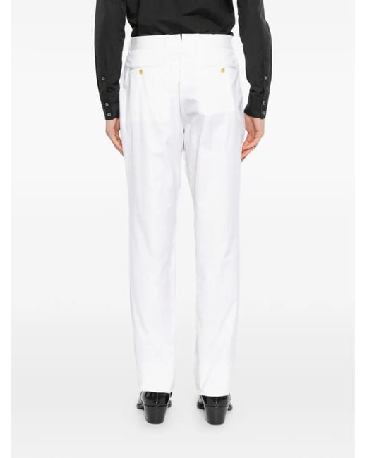 Tom Ford White Pleated Trousers for men